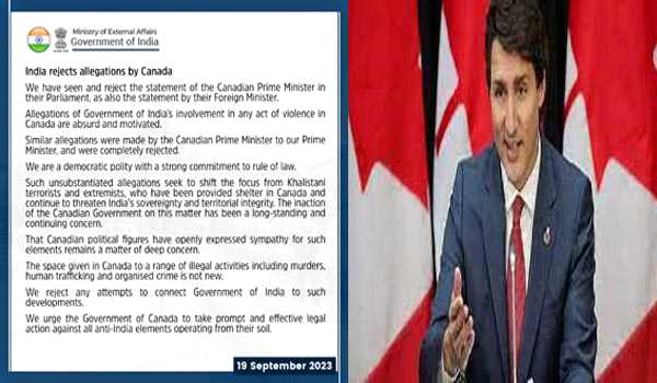 कनाडा पीएम के आरोपों को, भारत ने खारिज किया