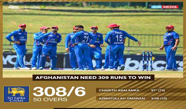 श्रीलंका ने अफगानिस्तान को दिया 309 रनों का लक्ष्य