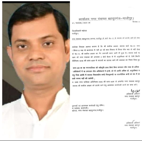 बहादुरगंज नपं चेयरमैन रेयाज अंसारी के सभासद भतीजे शकील अख्तर की मुश्किलें बढ़ी